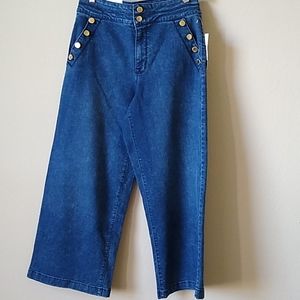 High Rise Wide Leg Crop NWT Anne Klein size